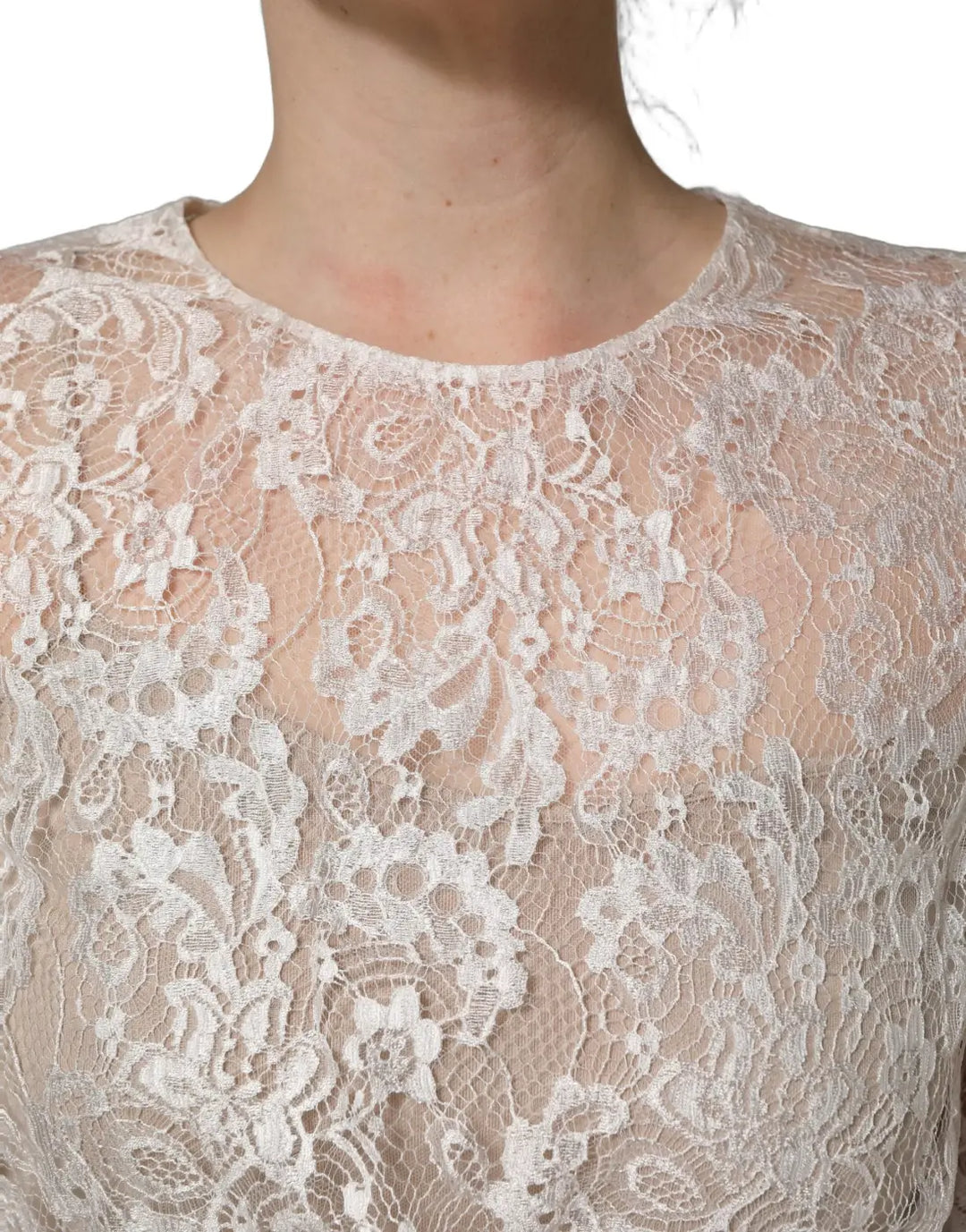 Dolce &amp; Gabbana White Lace Top Embellished Black Skirt Dress