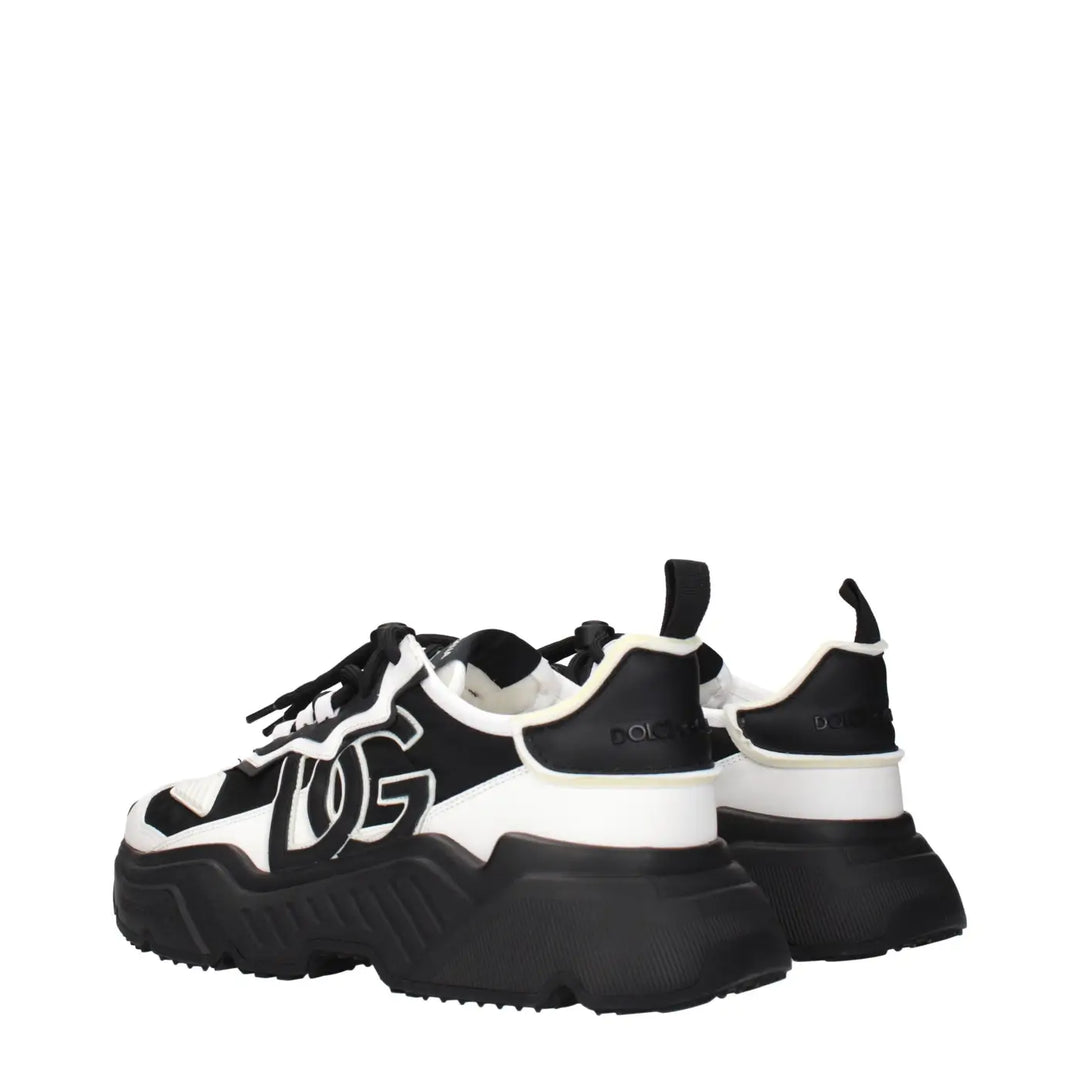 Dolce &amp; Gabbana White Leather Chunky Sneakers