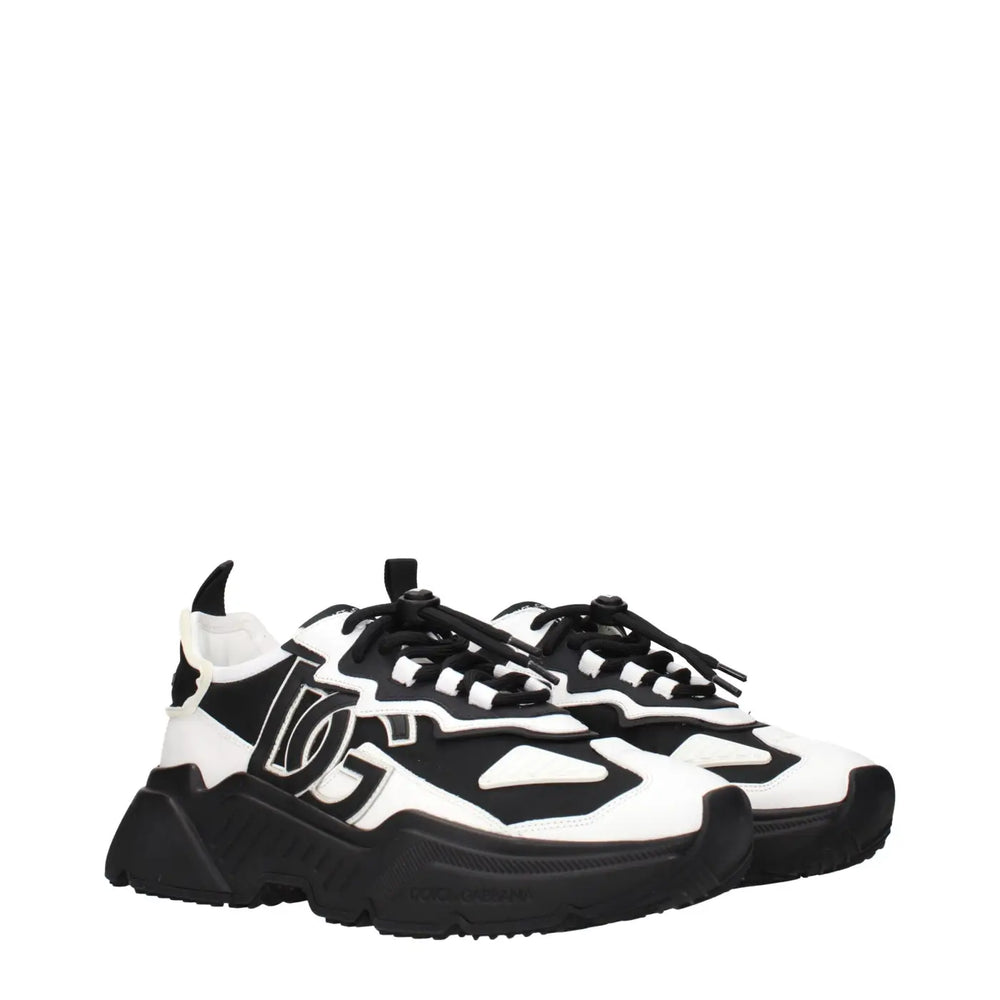 Dolce & Gabbana White Leather Chunky Sneakers