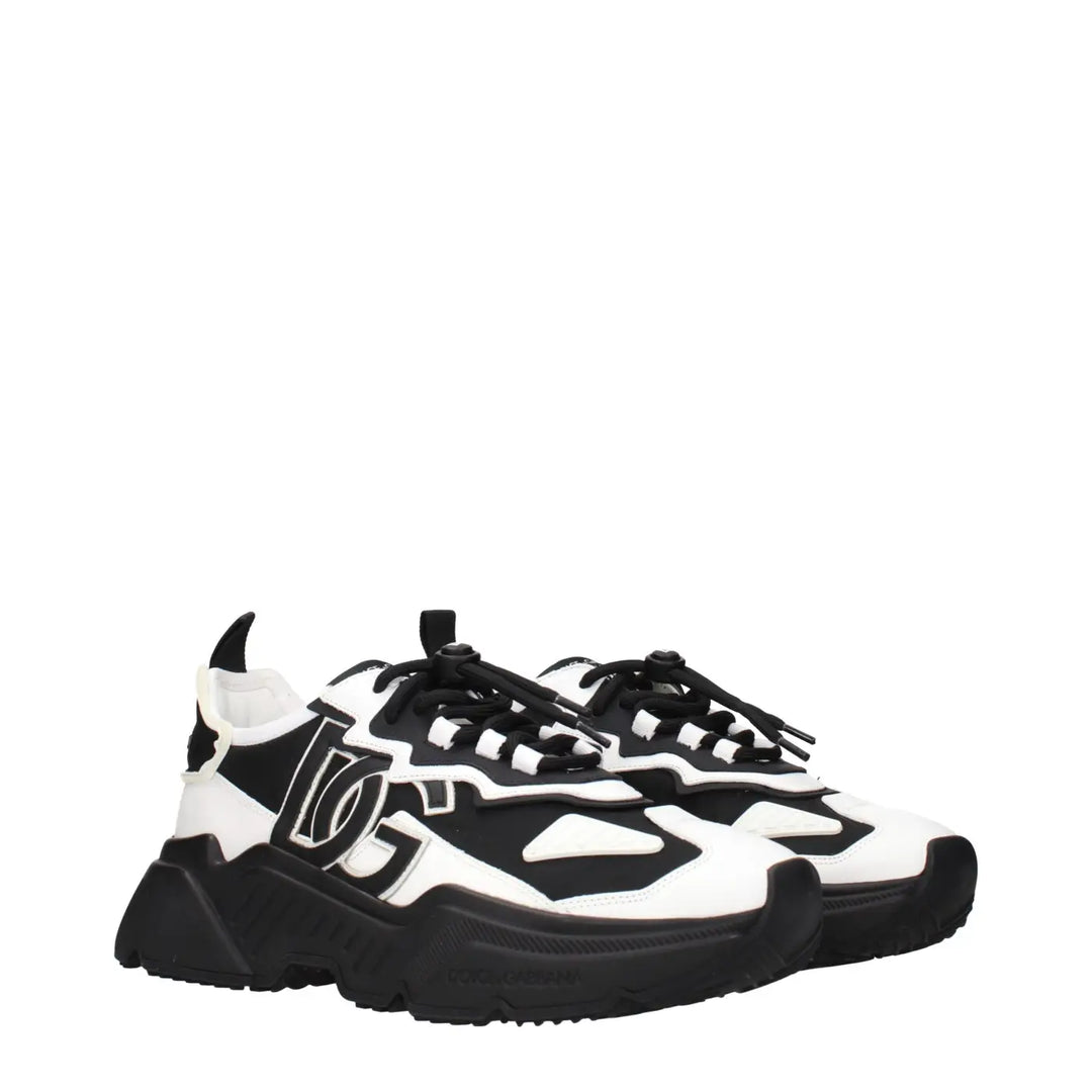 Dolce &amp; Gabbana White Leather Chunky Sneakers