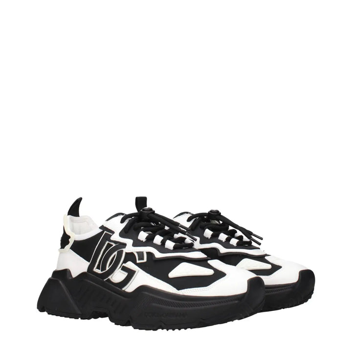 Dolce &amp; Gabbana White Leather Chunky Sneakers