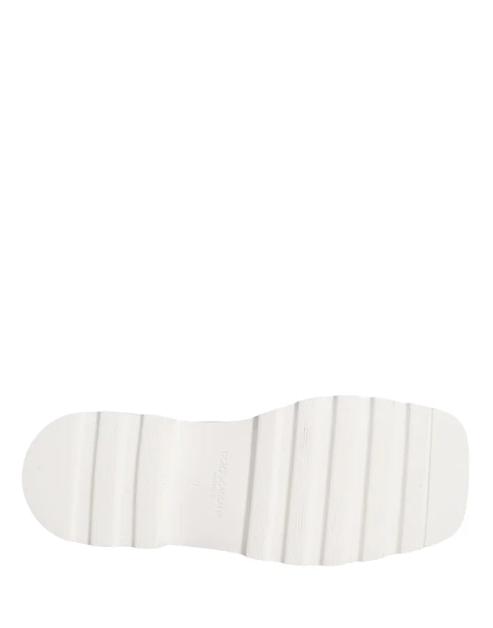 Dolce & Gabbana White Leather Chunky Sole Derby Shoes
