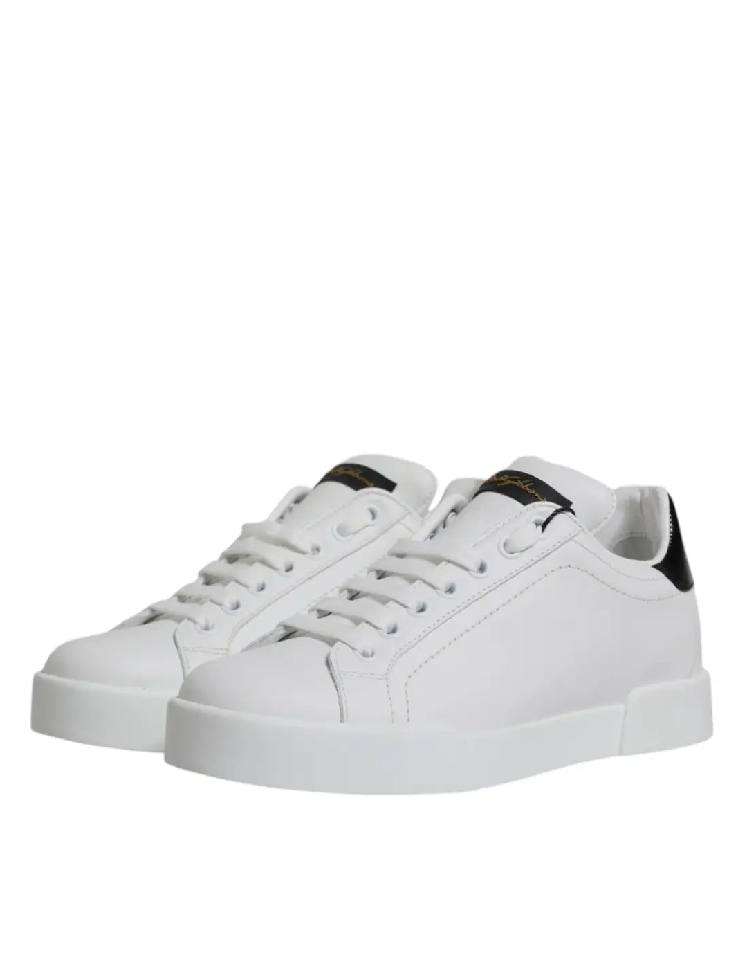 Dolce &amp; Gabbana White Leather Classic Low Top Sneakers Shoes