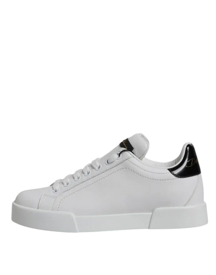 Dolce &amp; Gabbana White Leather Classic Low Top Sneakers Shoes