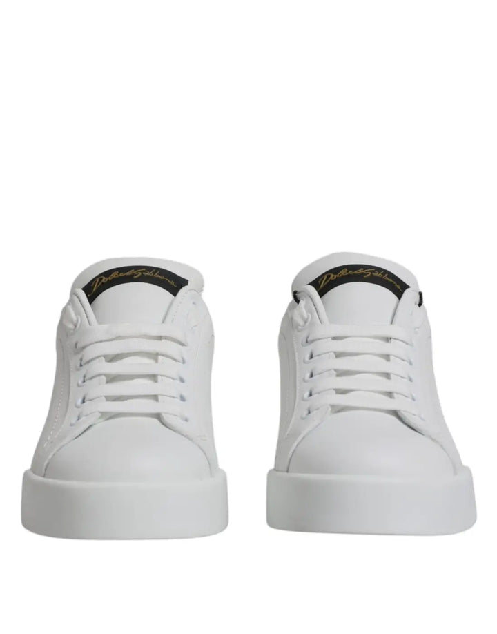 Dolce &amp; Gabbana White Leather Classic Low Top Sneakers Shoes