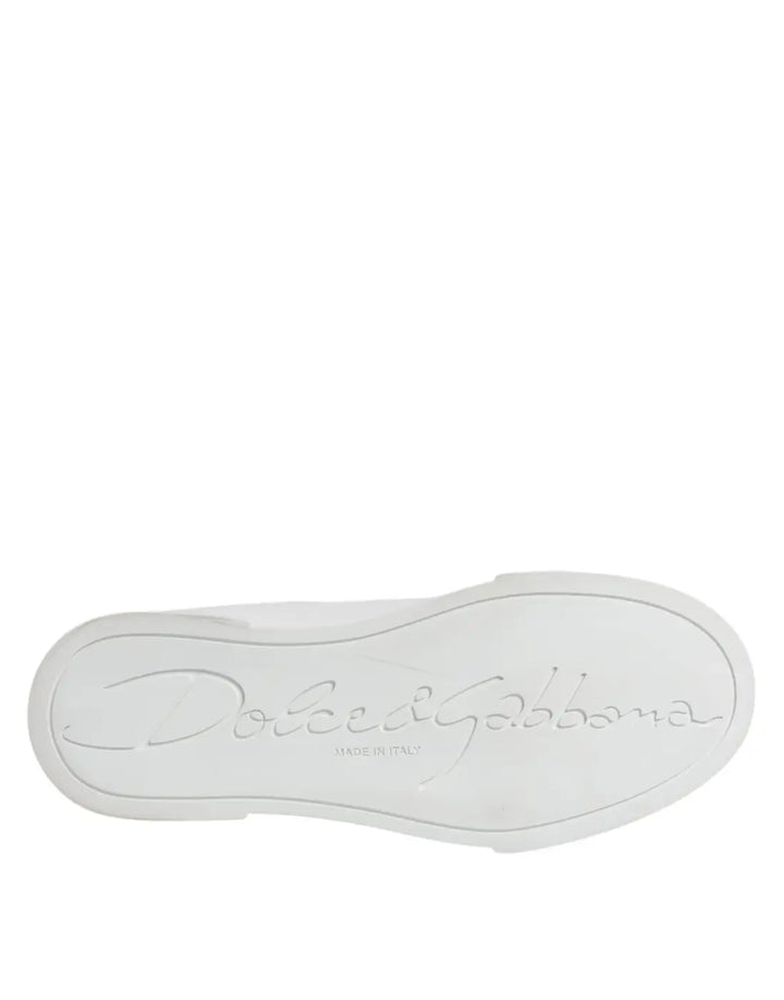 Dolce &amp; Gabbana White Leather Classic Low Top Sneakers Shoes