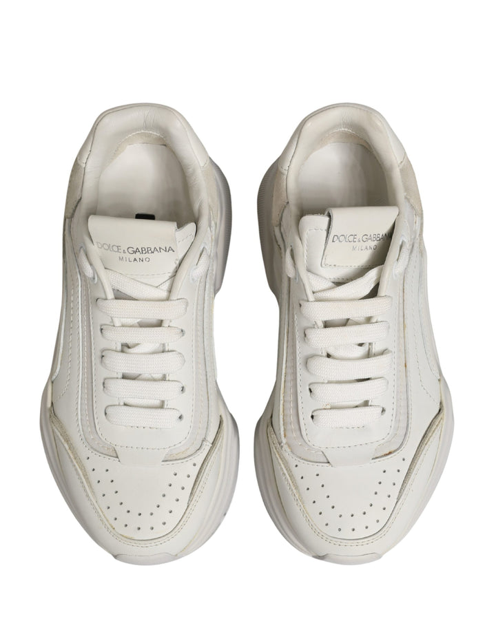 Dolce &amp; Gabbana White Leather Daymaster Low Top Sneakers Shoes