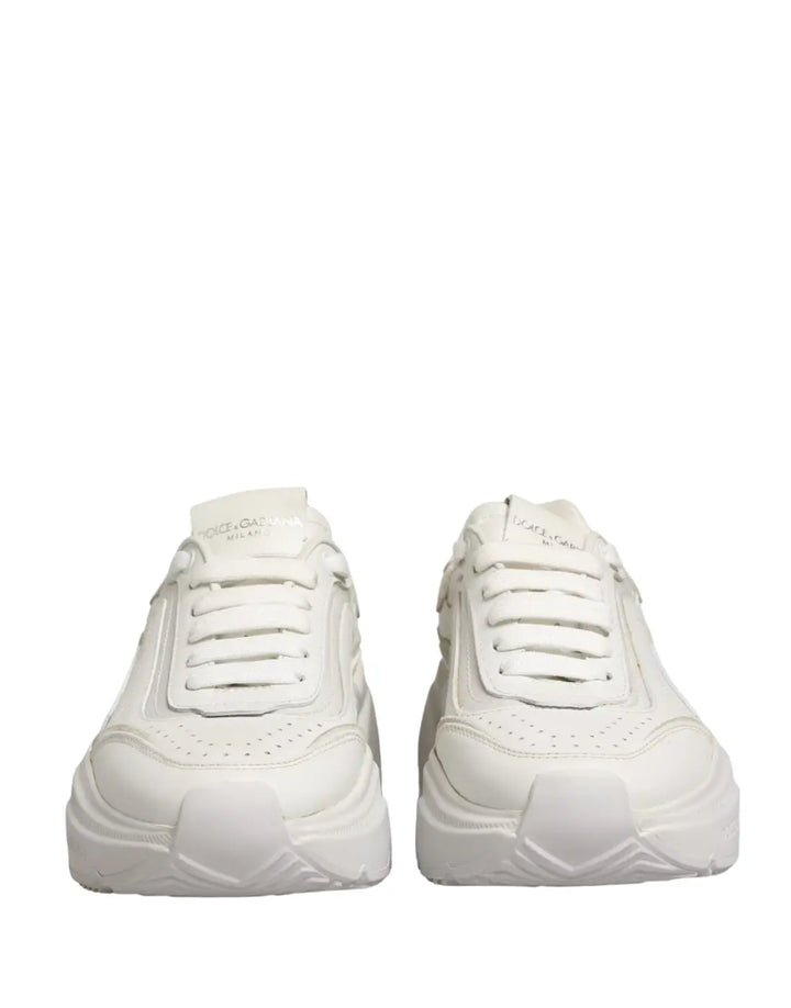 Dolce &amp; Gabbana White Leather Daymaster Low Top Sneakers Shoes