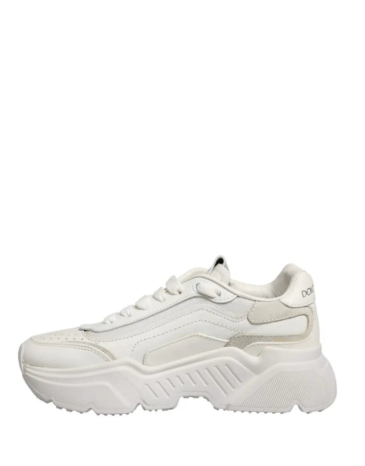 Dolce &amp; Gabbana White Leather Daymaster Low Top Sneakers Shoes