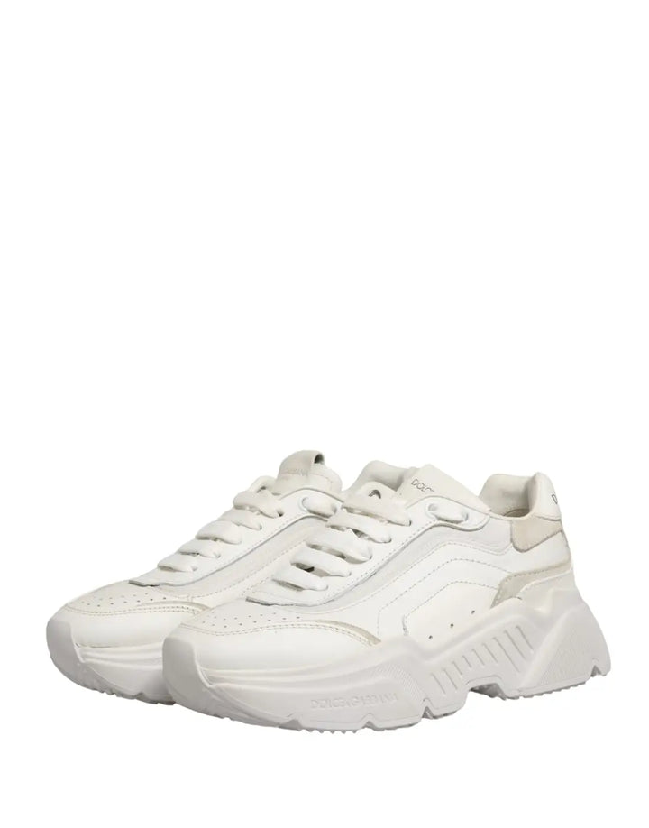Dolce &amp; Gabbana White Leather Daymaster Low Top Sneakers Shoes