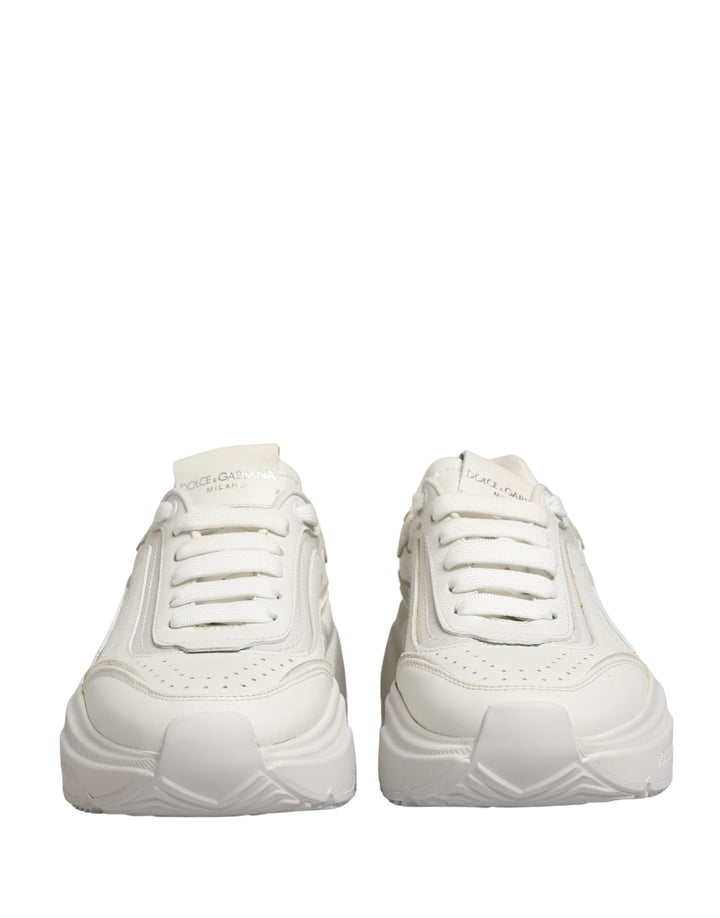 Dolce &amp; Gabbana White Leather Daymaster Low Top Sneakers Shoes