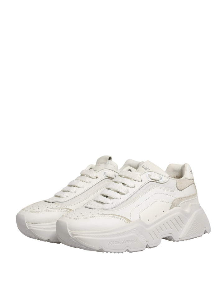 Dolce &amp; Gabbana White Leather Daymaster Low Top Sneakers Shoes