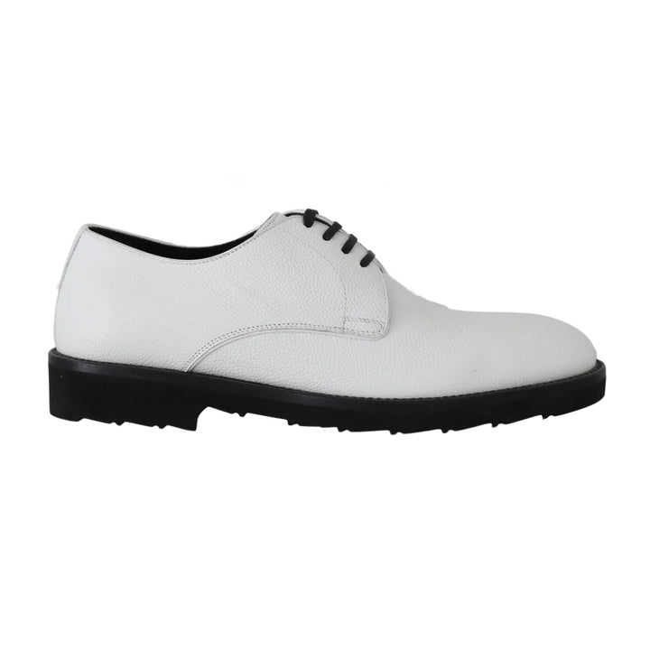 Dolce & Gabbana White Leather Derby Dress Formal Shoes