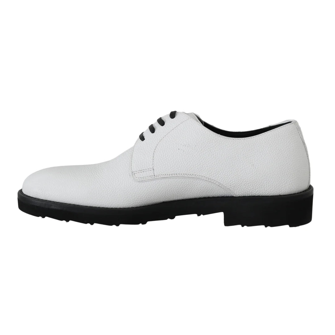 Dolce & Gabbana White Leather Derby Dress Formal Shoes