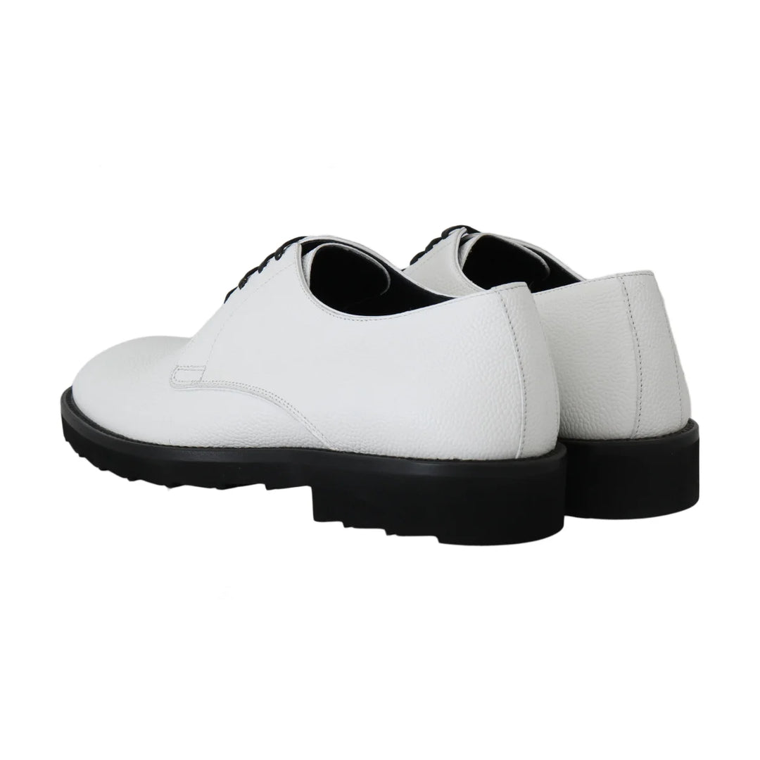 Dolce & Gabbana White Leather Derby Dress Formal Shoes