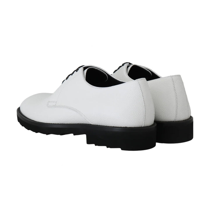 Dolce & Gabbana White Leather Derby Dress Formal Shoes