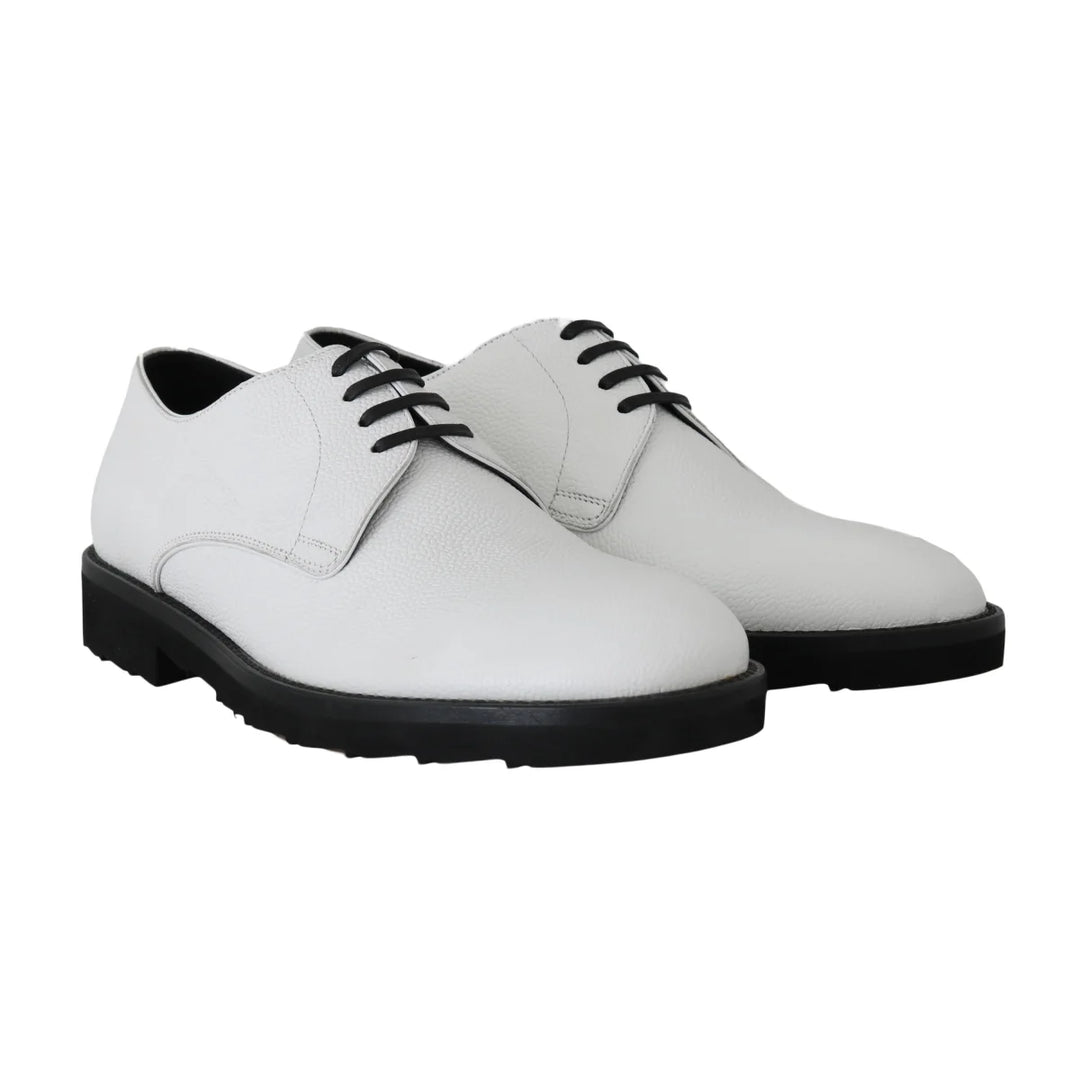 Dolce & Gabbana White Leather Derby Dress Formal Shoes