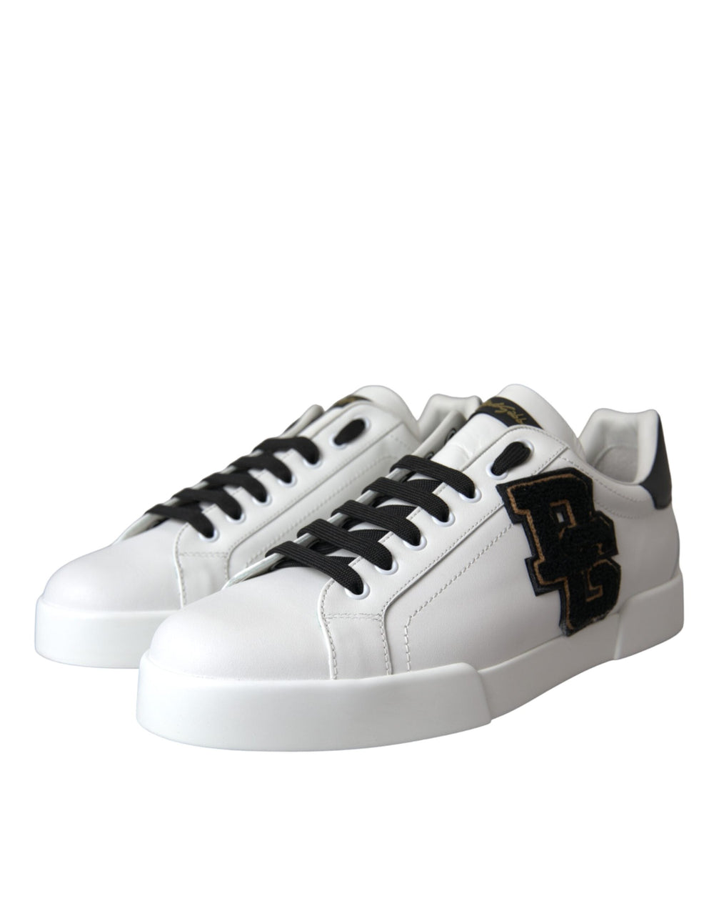 Dolce & Gabbana White Leather Dg Logo Casual Low Top Sneakers Shoes