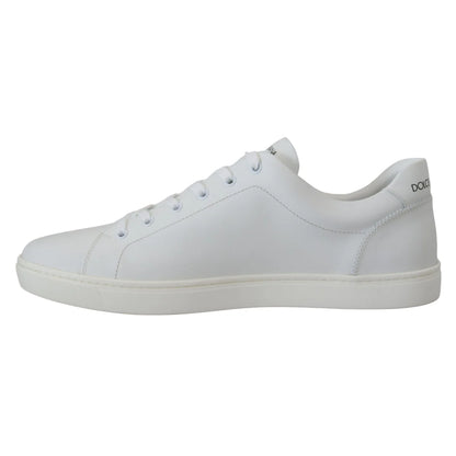 Dolce & Gabbana White Leather DG Logo Casual Sneakers Shoes