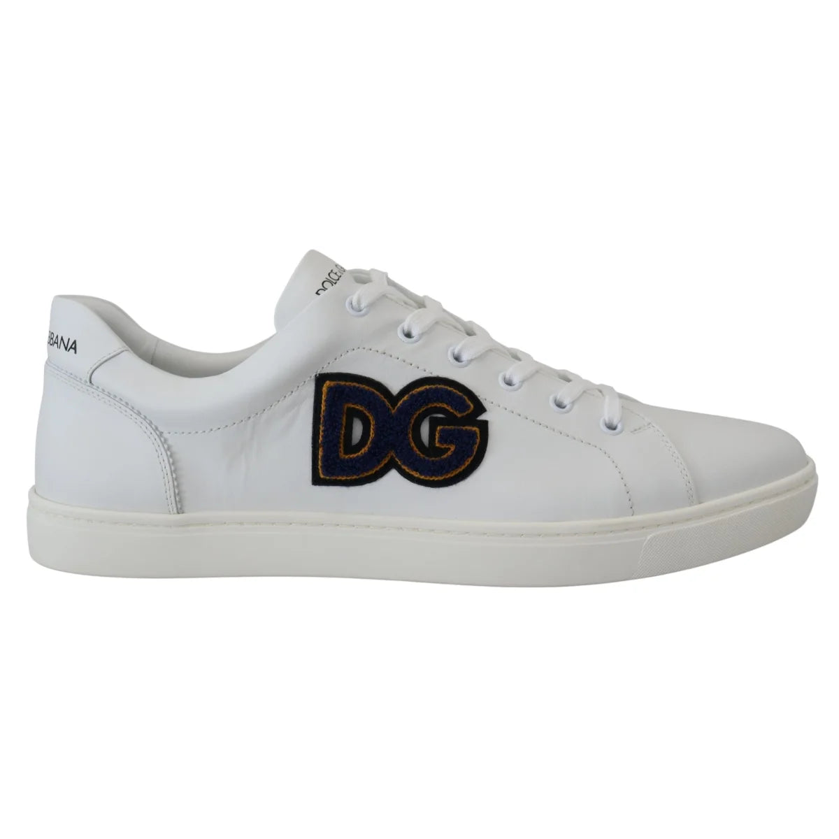 Dolce & Gabbana White Leather DG Logo Casual Sneakers Shoes