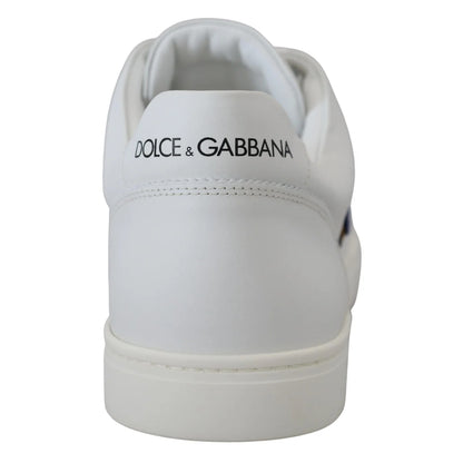 Dolce & Gabbana White Leather DG Logo Casual Sneakers Shoes