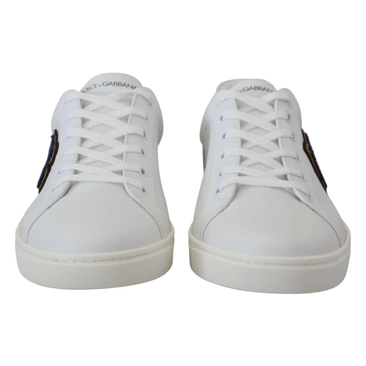 Dolce & Gabbana White Leather DG Logo Casual Sneakers Shoes