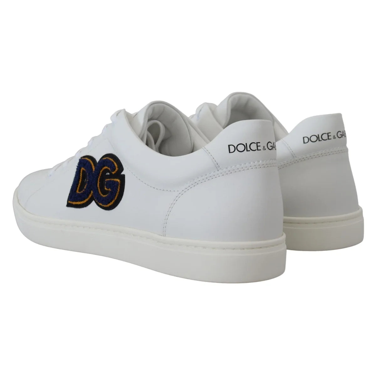 Dolce & Gabbana White Leather DG Logo Casual Sneakers Shoes