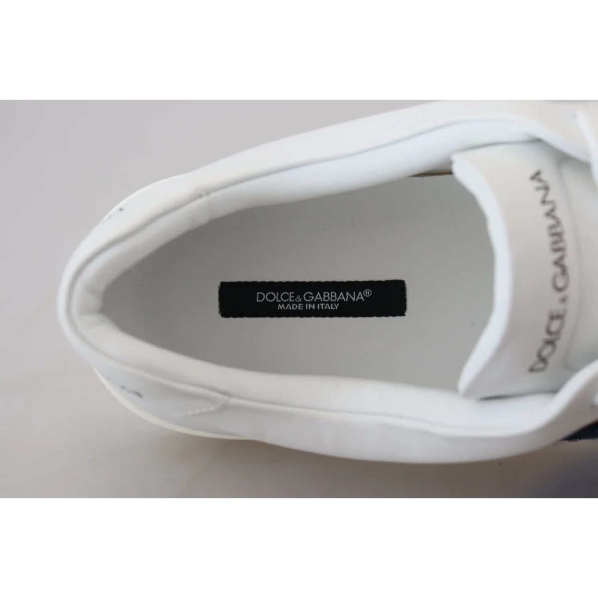 Dolce & Gabbana White Leather DG Logo Casual Sneakers Shoes