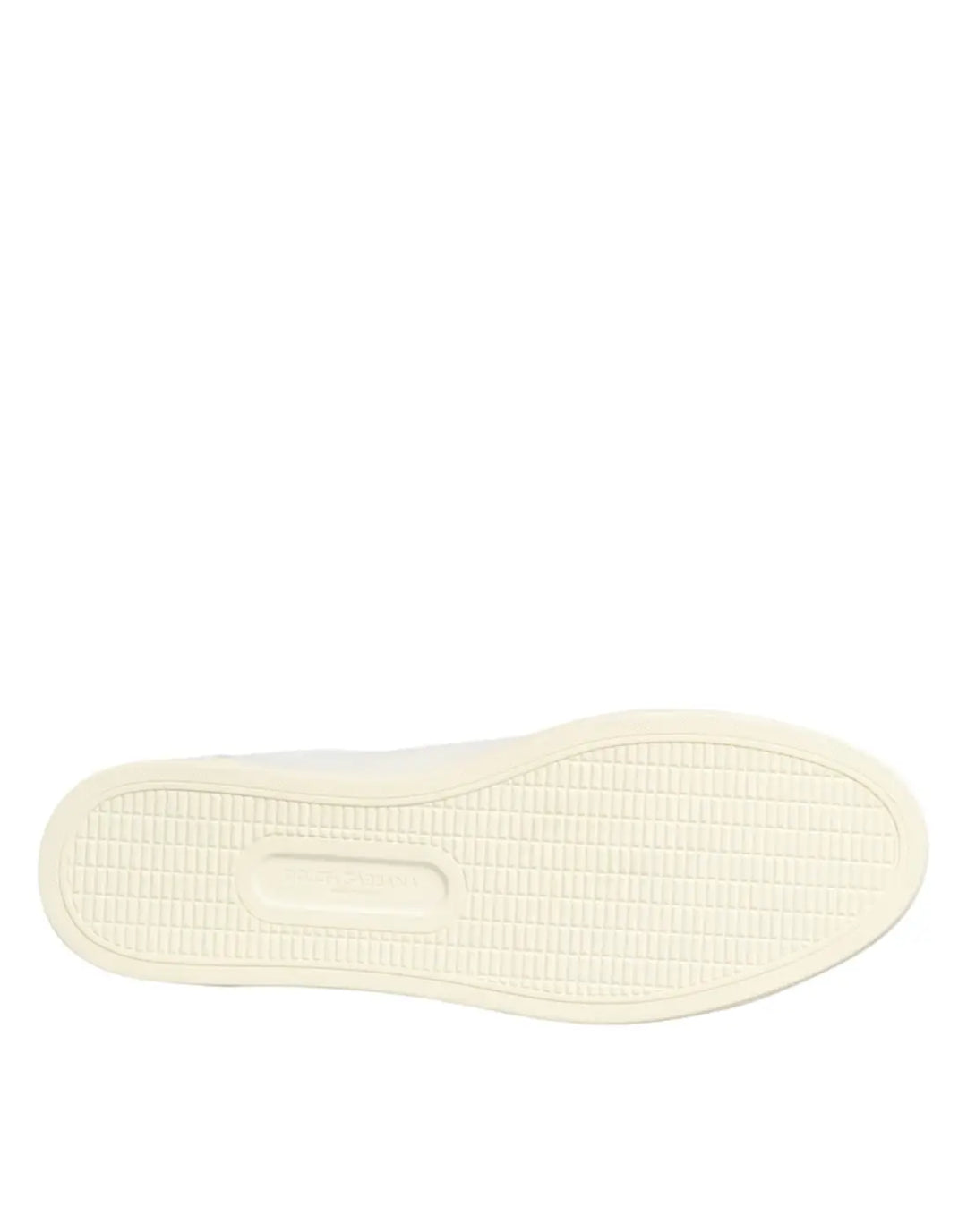 Dolce &amp; Gabbana White Leather Heart Embellished Sneakers Shoes