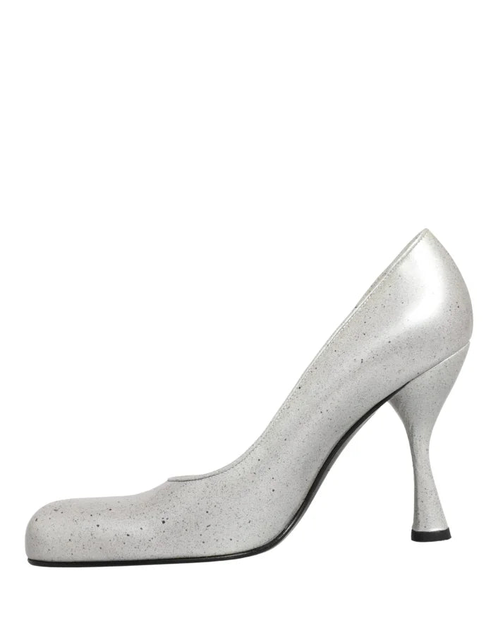 Dolce &amp; Gabbana White Leather High Heels Women Pumps Shoes