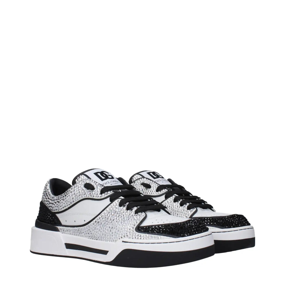 Dolce &amp; Gabbana White Leather Low Top Sneakers