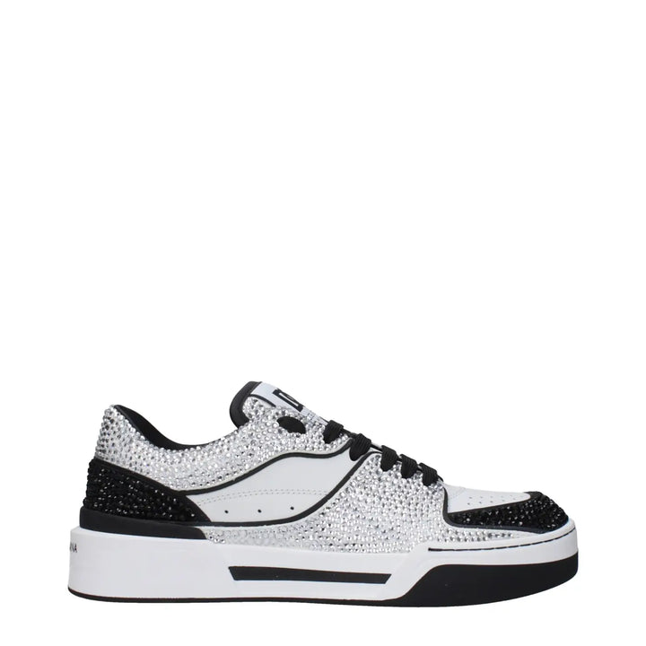 Dolce &amp; Gabbana White Leather Low Top Sneakers