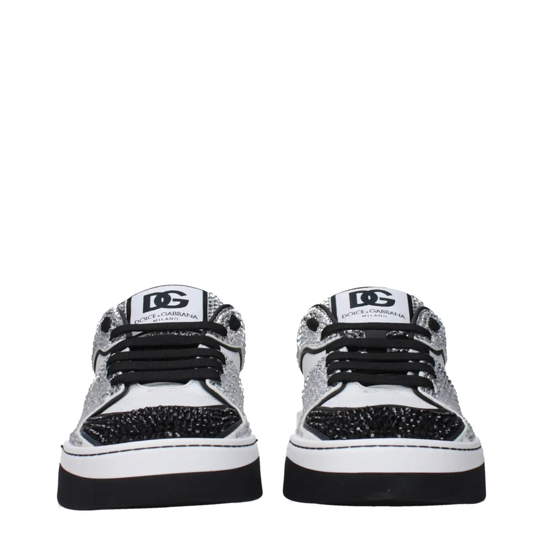 Dolce &amp; Gabbana White Leather Low Top Sneakers