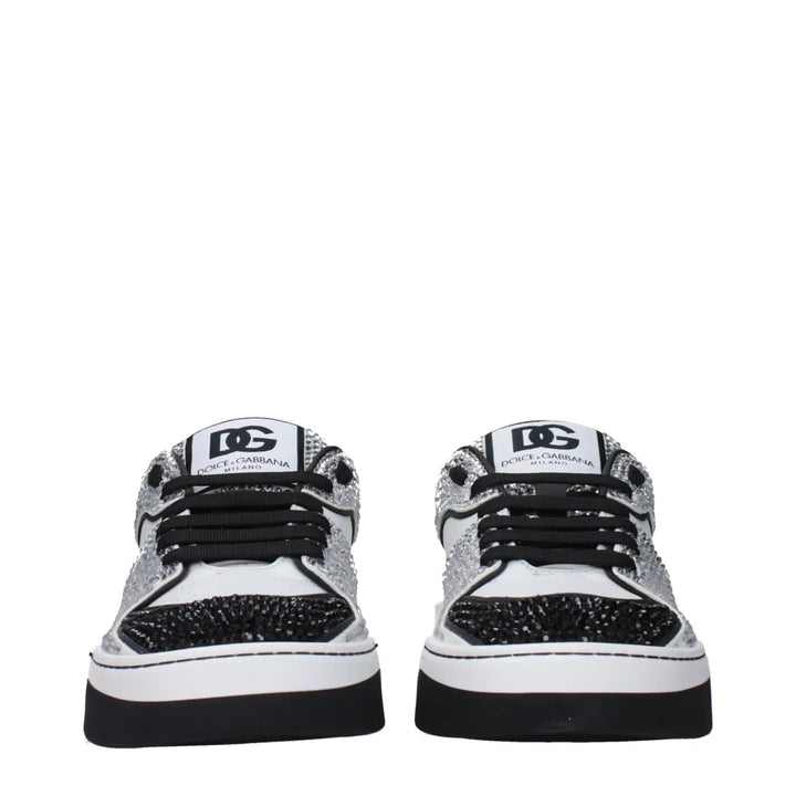 Dolce &amp; Gabbana White Leather Low Top Sneakers