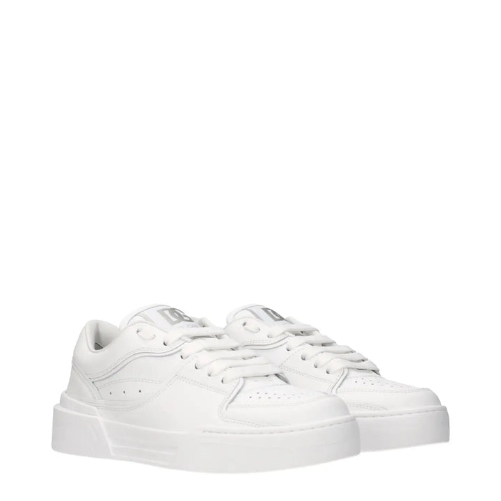 Dolce &amp; Gabbana White Leather Low Top Sneakers
