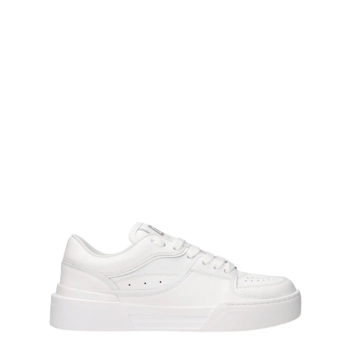 Dolce &amp; Gabbana White Leather Low Top Sneakers
