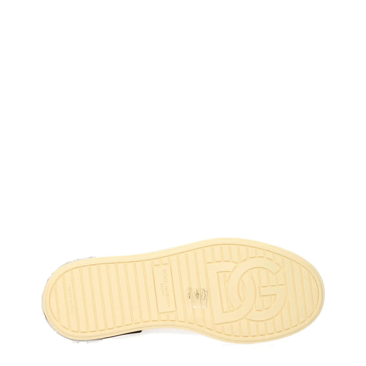 Dolce &amp; Gabbana White Leather Low Top Sneakers
