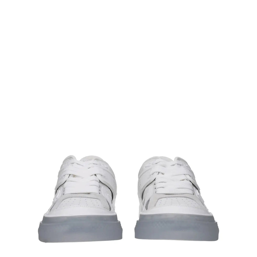 Dolce &amp; Gabbana White Leather Low Top Sneakers