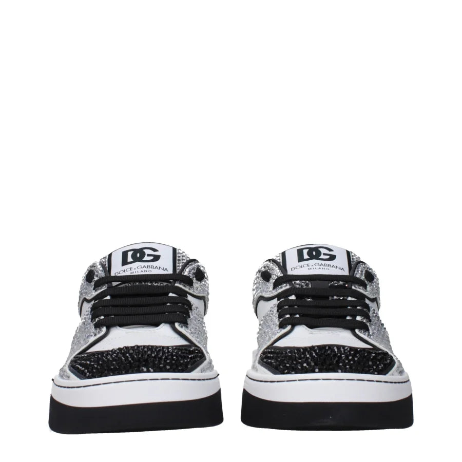 Dolce & Gabbana White Leather Low Top Sneakers