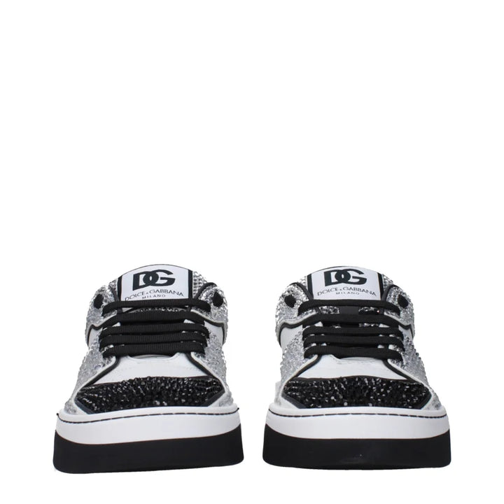 Dolce & Gabbana White Leather Low Top Sneakers