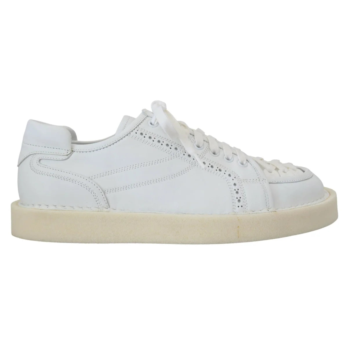 Dolce & Gabbana White Leather Oxford Sneakers Unmatched Authentic Appeal