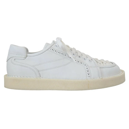 Dolce & Gabbana White Leather Oxford Sneakers Unmatched Authentic Appeal