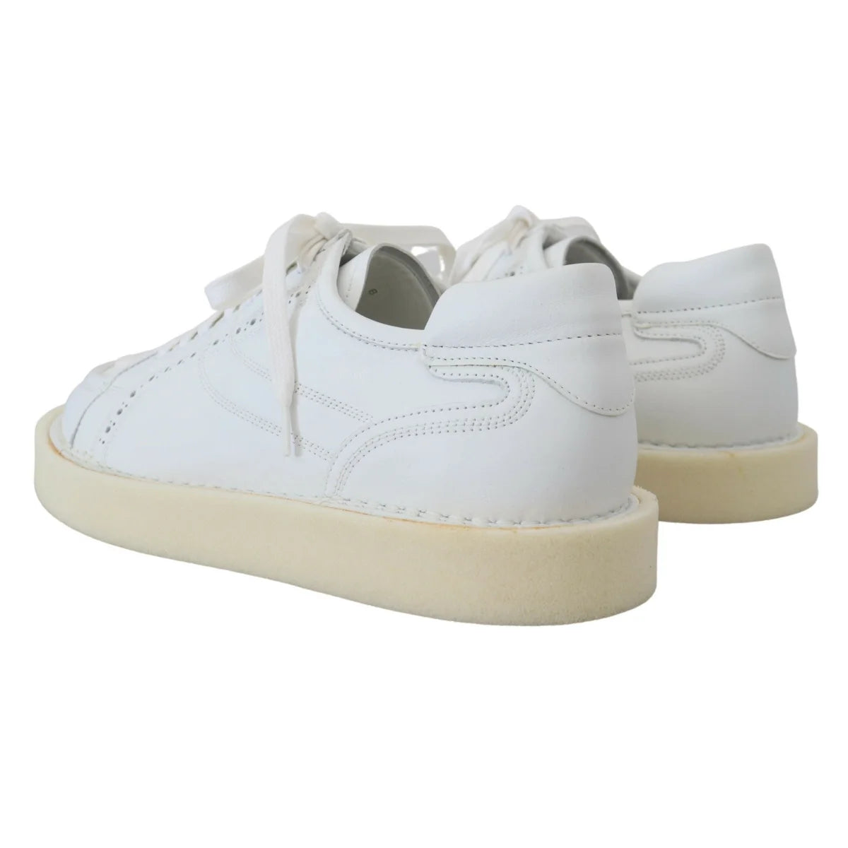 Dolce & Gabbana White Leather Oxford Sneakers Unmatched Authentic Appeal
