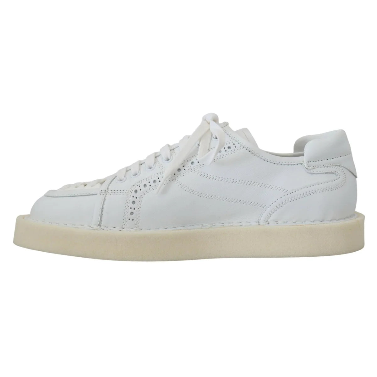 Dolce & Gabbana White Leather Oxford Sneakers Unmatched Authentic Appeal