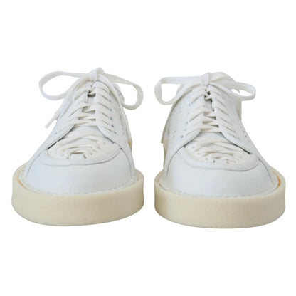 Dolce & Gabbana White Leather Oxford Sneakers Unmatched Authentic Appeal