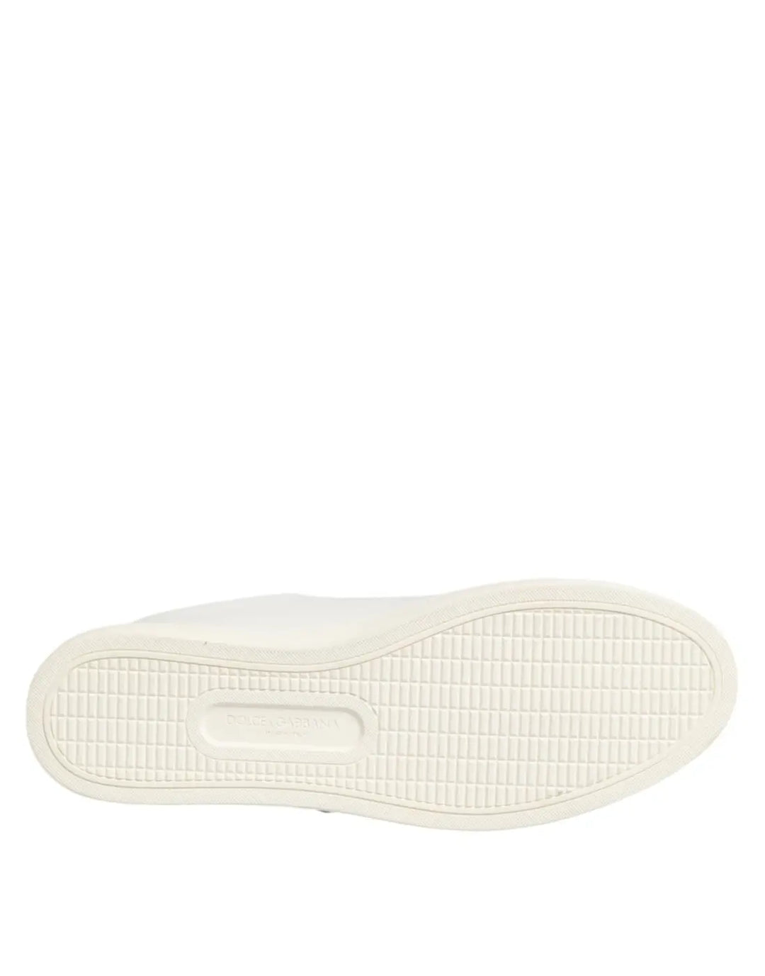 Dolce &amp; Gabbana White Leather Sacred Heart Patch Sneakers Shoes