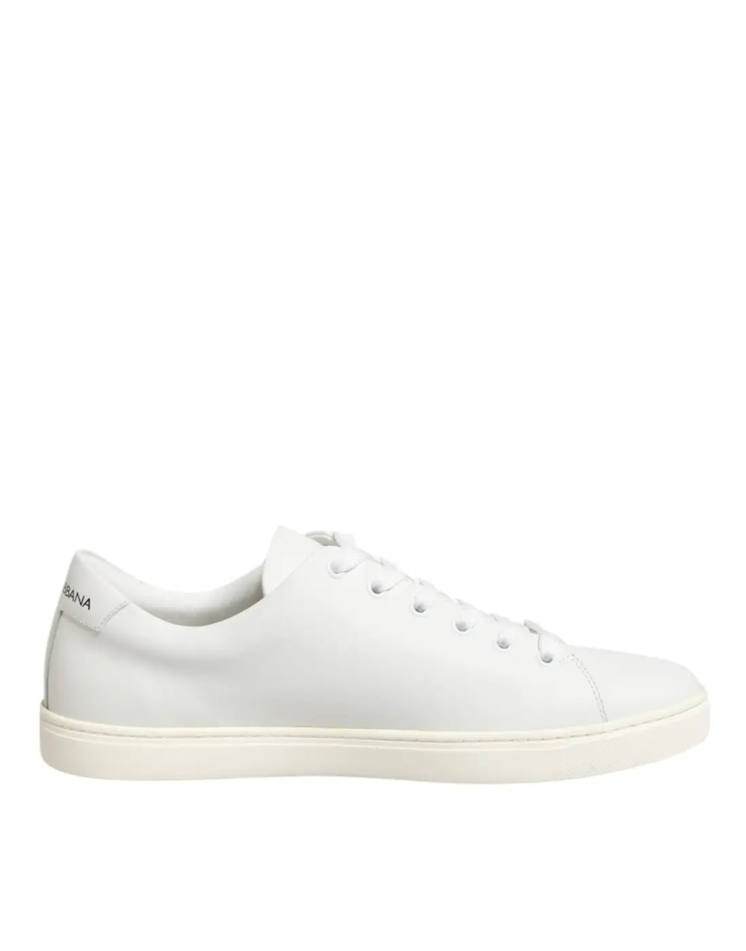 Dolce &amp; Gabbana White Leather Sacred Heart Patch Sneakers Shoes