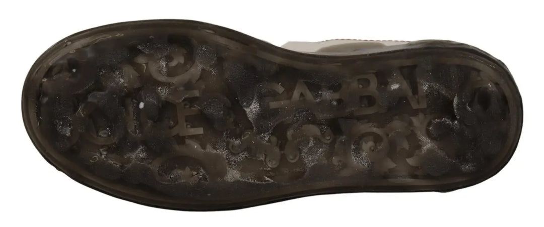 Dolce &amp; Gabbana White Leather Shoes Womens Logo Portofino Sneakers