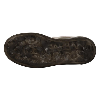 Dolce & Gabbana White Leather Shoes Womens Logo Portofino Sneakers