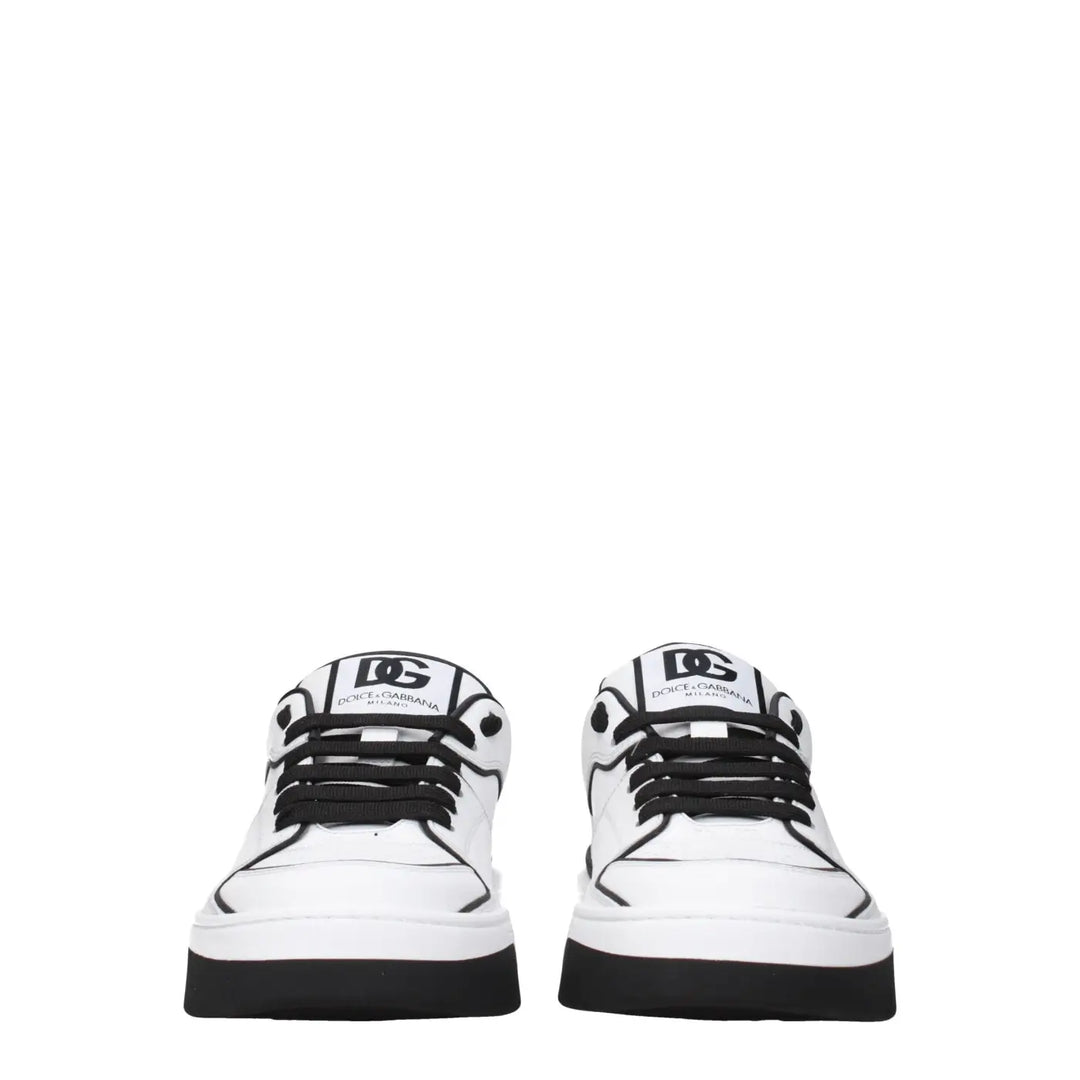 Dolce &amp; Gabbana White Leather Sneakers